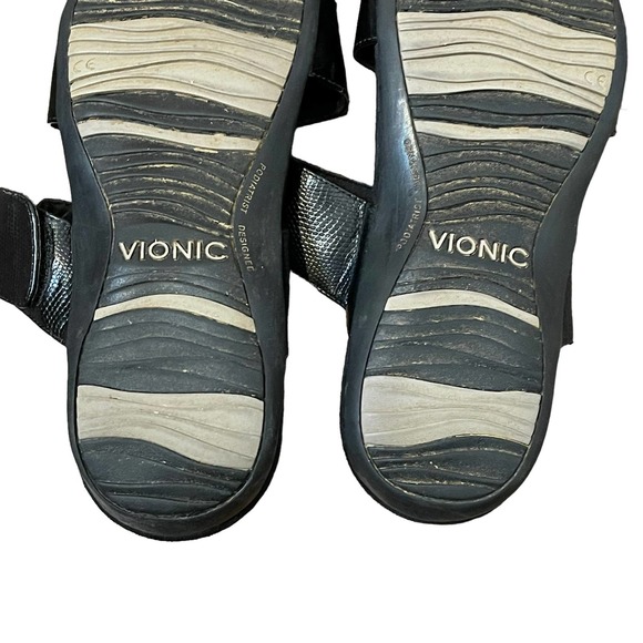 Vionic Womens Camila 341 Slide Sandals Black 10 Patent Leather Adjustable Straps - Picture 10 of 10